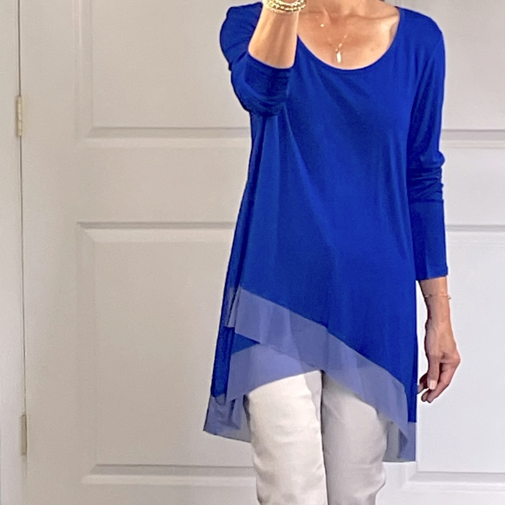 Cupio Royal Blue Viscose Top Tunic Size M NWT - Picture 6 of 10